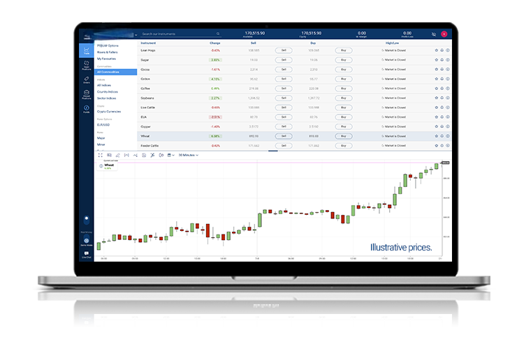 WebTrader最受欢迎商品电脑界面示例